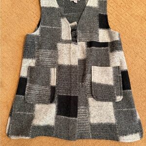 Habitat clothes to live in long patchwork sleeveless cardigan size XL